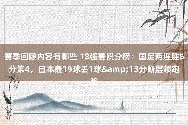 赛季回顾内容有哪些 18强赛积分榜：国足两连胜6分第4，日本轰19球丢1球&13分断层领跑