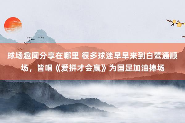 球场趣闻分享在哪里 很多球迷早早来到白鹭通顺场，皆唱《爱拼才会赢》为国足加油捧场