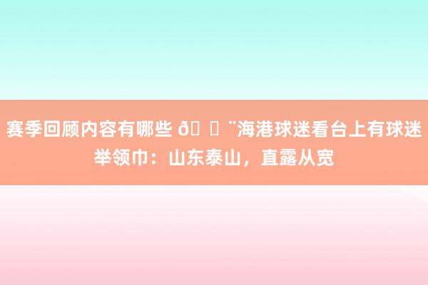 赛季回顾内容有哪些 😨海港球迷看台上有球迷举领巾：山东泰山，直露从宽