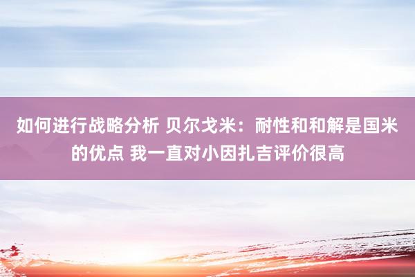 如何进行战略分析 贝尔戈米：耐性和和解是国米的优点 我一直对小因扎吉评价很高