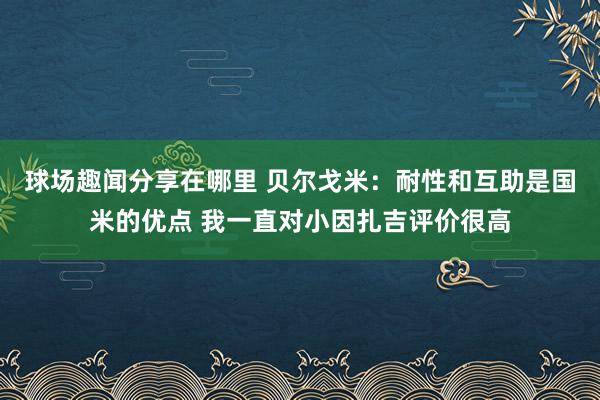 球场趣闻分享在哪里 贝尔戈米：耐性和互助是国米的优点 我一直对小因扎吉评价很高