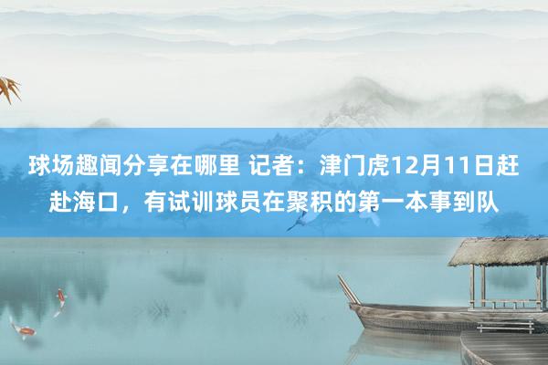 球场趣闻分享在哪里 记者：津门虎12月11日赶赴海口，有试训球员在聚积的第一本事到队