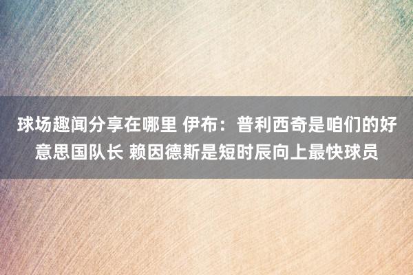 球场趣闻分享在哪里 伊布：普利西奇是咱们的好意思国队长 赖因德斯是短时辰向上最快球员