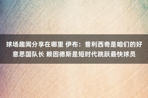 球场趣闻分享在哪里 伊布：普利西奇是咱们的好意思国队长 赖因德斯是短时代跳跃最快球员