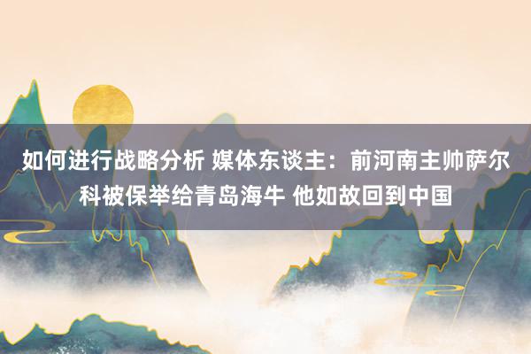 如何进行战略分析 媒体东谈主：前河南主帅萨尔科被保举给青岛海牛 他如故回到中国