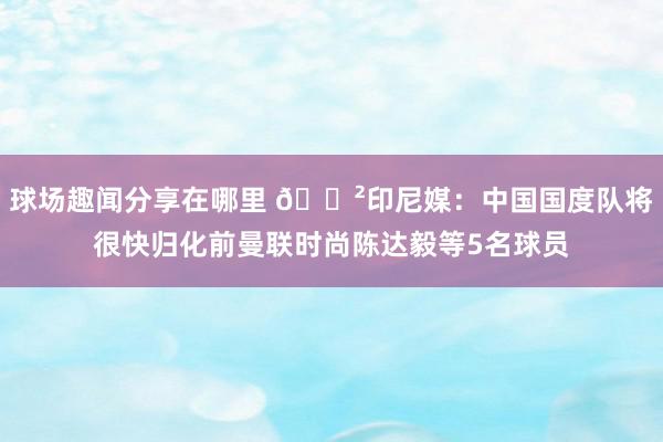 球场趣闻分享在哪里 😲印尼媒：中国国度队将很快归化前曼联时尚陈达毅等5名球员