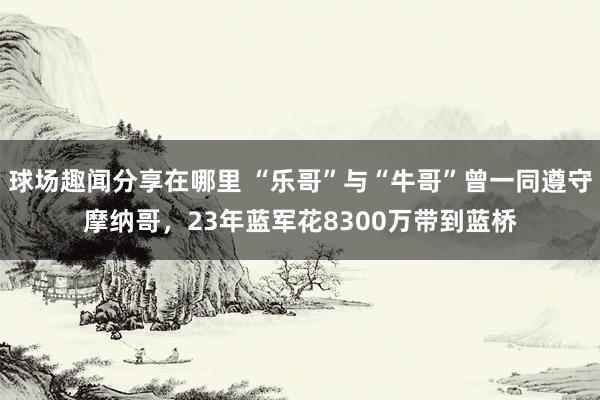 球场趣闻分享在哪里 “乐哥”与“牛哥”曾一同遵守摩纳哥，23年蓝军花8300万带到蓝桥