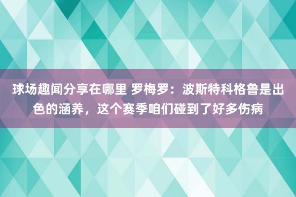 球场趣闻分享在哪里 罗梅罗：波斯特科格鲁是出色的涵养，这个赛季咱们碰到了好多伤病