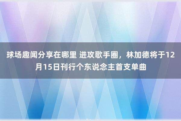 球场趣闻分享在哪里 进攻歌手圈，林加德将于12月15日刊行个东说念主首支单曲