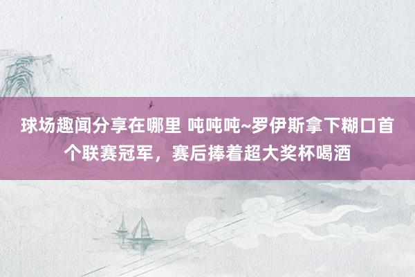 球场趣闻分享在哪里 吨吨吨~罗伊斯拿下糊口首个联赛冠军，赛后捧着超大奖杯喝酒