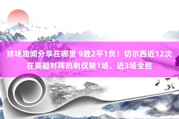 球场趣闻分享在哪里 9胜2平1负！切尔西近12次在英超对阵热刺仅输1场，近3场全胜