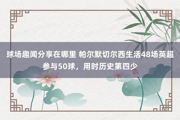 球场趣闻分享在哪里 帕尔默切尔西生活48场英超参与50球，用时历史第四少