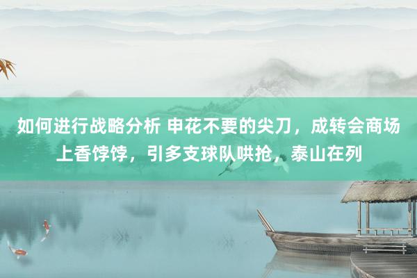 如何进行战略分析 申花不要的尖刀，成转会商场上香饽饽，引多支球队哄抢，泰山在列