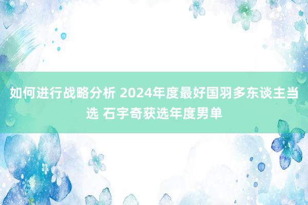 如何进行战略分析 2024年度最好国羽多东谈主当选 石宇奇获选年度男单